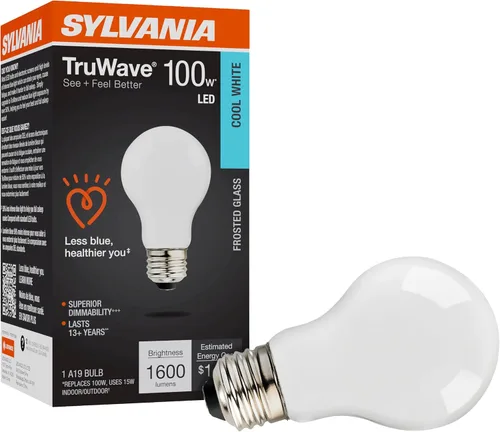 Vista 16 de LEDVANCE Sylvania - Bombilla LED TruWave Natural Series A19, equivalente a 75 W, eficiente 11 W, 1100 lúmenes, base media, regulable, esmerilada