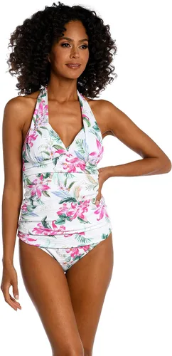 Vista 3 de Top de traje de baño tankini con cuello en V, Oro