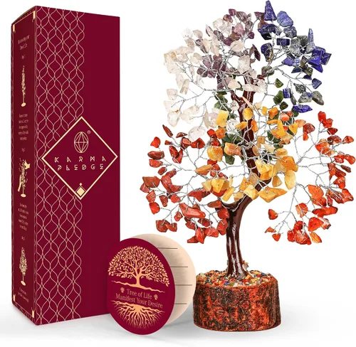 Vista 21 de Árbol de la vida de cristal para decoración del hogar y la oficina, regalos para mujeres, piedras curativas de amazonita de chakra, árbol bonsái
