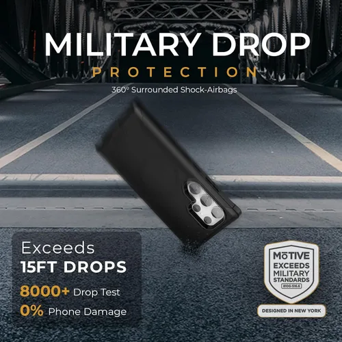 Vista 7 de MOTIVE Funda compatible con Samsung Galaxy S24 Ultra con clip para cinturón, [protección contra caídas de grado militar de 15 pies] con protector