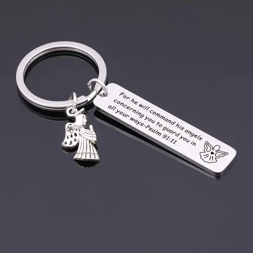 Vista 4 de Joyería religiosa Biblia Versículo Llavero Bautismo Joyería Confirmación Regalo
