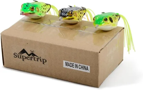Vista 4 de Supertrip Topwater Frog Crankbait Tackle Crank Bait Bass Soft Swimbait Señuelos Crankbaits cebos de pesca de cebo duro (multicolores)