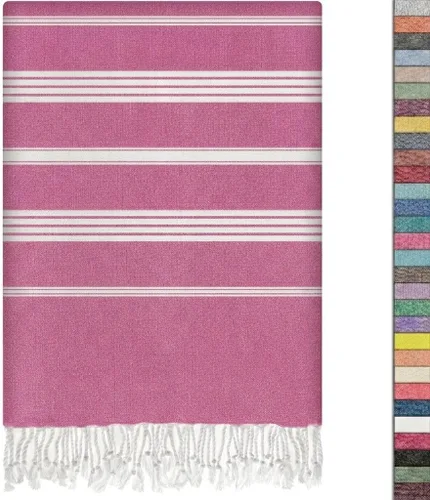 Vista 24 de EPHESUS TOWELS Toalla de playa turca de gran tamaño de 38 x 70 pulgadas, diseño sultán, toalla turca para playa, baño, piscina, gimnasio, yoga
