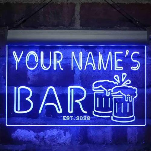 Vista 2 de ADVPRO Letrero de neón LED personalizado con texto en inglés «Your Name Est Year» (12 x 8.5 pulgadas) st4s32-w1-tm-b