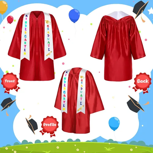Vista 2 de Sasylvia Juego de gorro de graduación para jardín de infantes preescolar con borla 2023 con anillos de estola de graduación para niños pequeños
