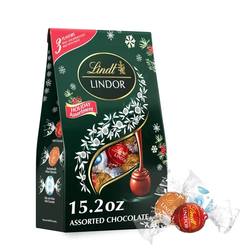 Vista 8 de Lindt Lindor - Trufas de chocolate surtidas de caramelo, bolsa de 15.2 onzas
