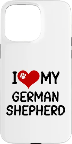 Vista 31 de I Love My German Shepherd Pet Dog Breed Retro Heart Case for iPhone 17