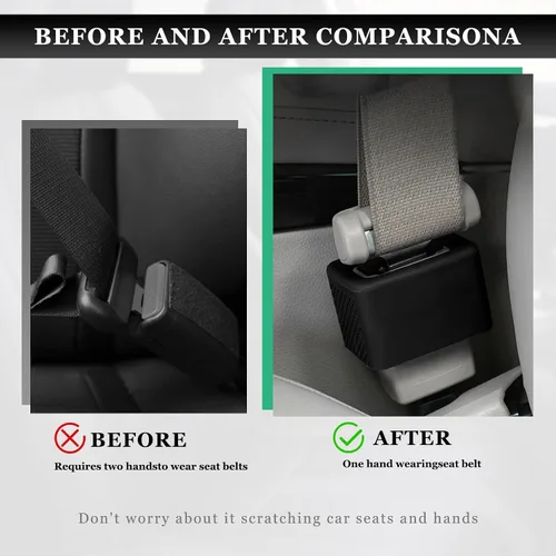 Vista 4 de 2 soportes de hebilla para cinturón de seguridad, hebilla de silicona para cinturón de seguridad para hacer soporte de receptáculo para fácil