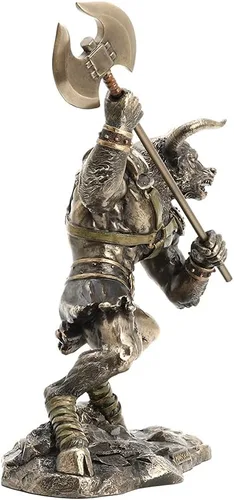 Vista 5 de Veronese Design Minotauro de 13 3/4 pulgadas de alto, escultura de resina de bronce fundido en frío, escultura de leyenda griega romana