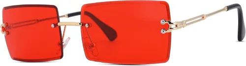 Vista 124 de Gafas de sol rectangulares para hombres/mujeres, gafas de sol pequeñas sin montura cuadrada