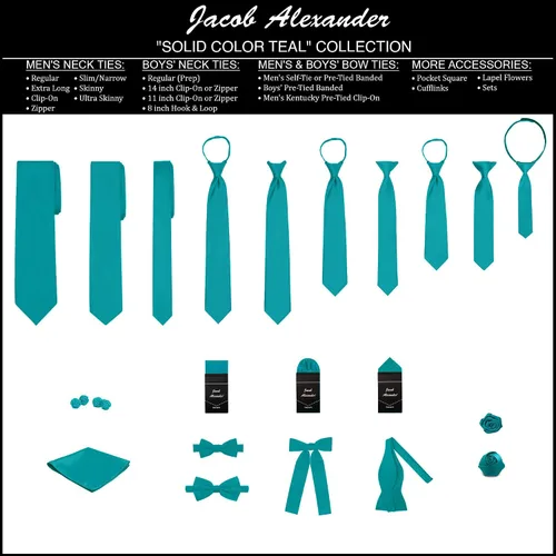 Vista 82 de Jacob Alexander Corbata regular de los hombres de color sólido