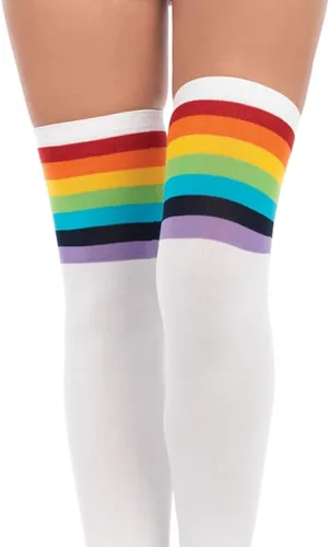 Vista 2 de Leg Avenue Womens Rainbow Pride Festival Thigh Highs Socks
