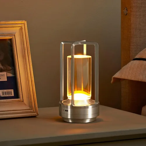 Vista 8 de Lámpara de Mesa Pequeña, Lámpara LED Recargable Inalámbrica Operada por Batería, Lámpara de Noche Ajustable de 3 Temperaturas de Color para Sala