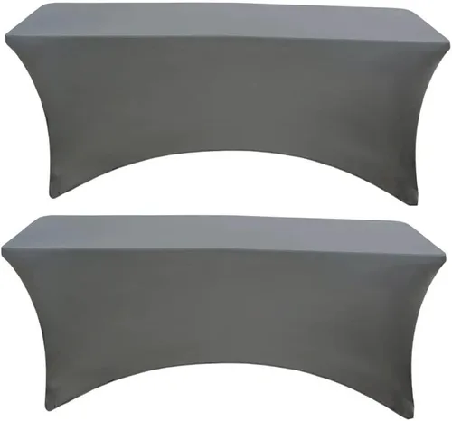 Vista 12 de Banquet Tables Pro Mantel rectangular plegable de elastano de 6 pies de largo, elástico, ajustado, para mesas de patio plegables de 30 pulgadas