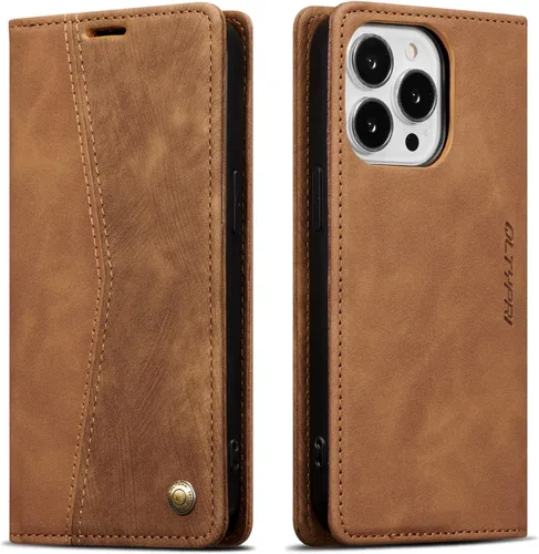 Vista 16 de QLTYPRI Para iPhone Air Case Wallet Con Tarjetero, Vintage PU Cuero Kickstand Cierre Magnético A Prueba De Golpes Folio Libro Funda Para IPhone 17