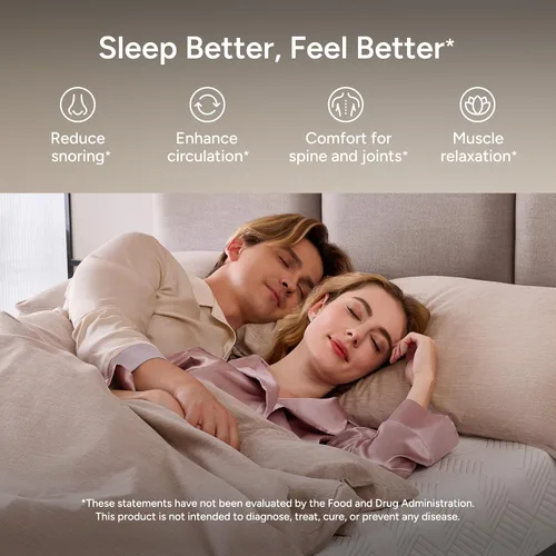 Vista 6 de Base de cama ajustable inteligente con doble masaje eléctrico - USB, luz debajo de la cama, gravedad cero, control de aplicación, inclinación