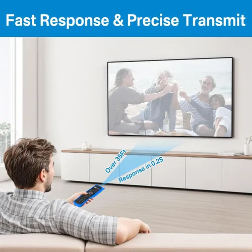 Vista 7 de NH500UP - Reemplazo de mando a distancia compatible con Philips TV Remote Reemplazo con cubierta azul brillante para NH500U NH500UW NH503UP