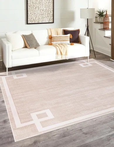 Vista 35 de Unique Loom Colección Uptown de Jill Zarin - Alfombra moderna con textura de estilo griego, color beige (1.25 x 1.85 m)