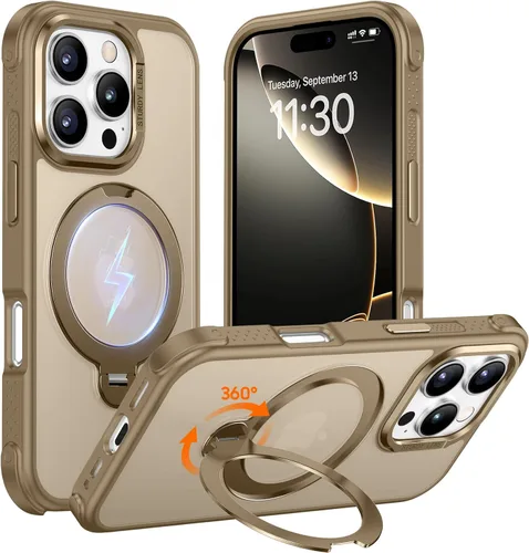 Vista 10 de Magnética para iPhone 12 e iPhone 12 Pro Funda, [con Soporte de Anillo Magnético Invisible Giratorio 360°][A Prueba de Golpes][Compatible