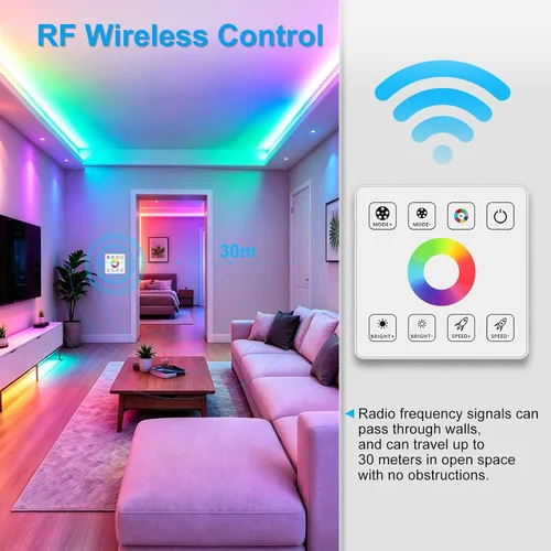 Vista 3 de Interruptor de atenuación LED RGBW, atenuador remoto inalámbrico LED RF