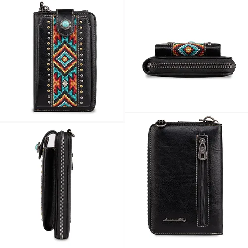 Vista 3 de Montana West Monederos pequeños cruzados para teléfono celular para mujer, bolsos tipo cartera occidental