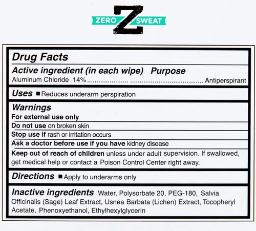 Vista 4 de ZeroSweat Desodorante de toallitas antitranspirantes Tratamiento de hiperhidrosis de fuerza clínica - Reduce el sudor de las axilas - 20 toallitas