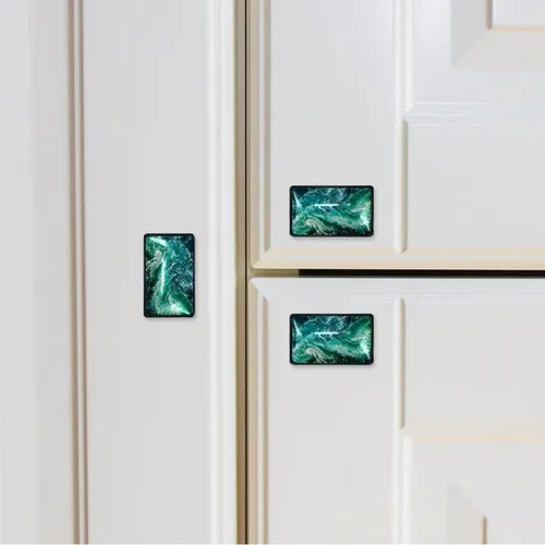 Vista 6 de LORVIES Paquete de 4 pomos decorativos para gabinetes, 1.65 pulgadas de ABS de vidrio rectangular de un solo agujero, tiradores de puerta de cajón