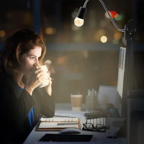 Vista 7 de Soporte de Lámpara con Clip Ajustable Interruptor Luz de Clip Flexible Soporte de Lámpara con Clip Soporte de Lámpara de Escritorio con Clip Zócalo