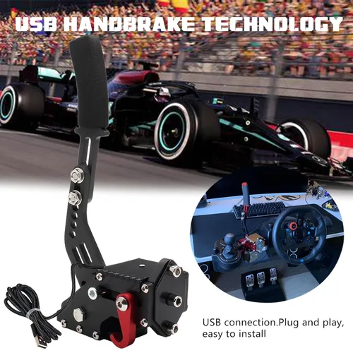 Vista 5 de YESHMA 64 Bit USB Handbrake PC Handbrake & Non-Contact Plus Hall Sensor Compatible With G252729920 T500 T300,Professional Gaming Peripherals using