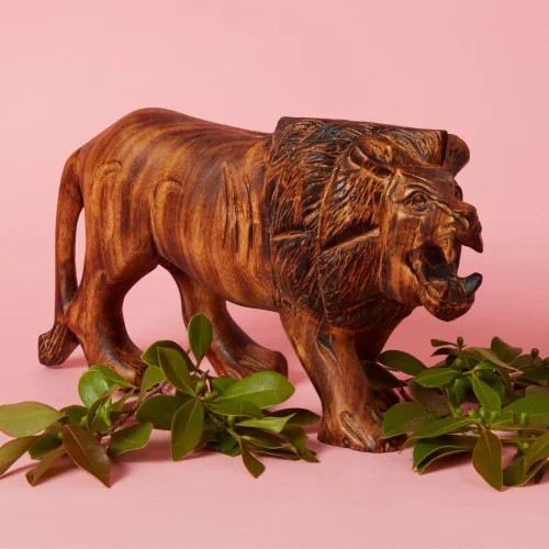 Vista 11 de Estatua Alta de Jirafa de Madera, Estatuas, Figurillas de Animales, Acentos de Decoración del Hogar, Sala de Estar, Oficina, Escritorio, Mesa