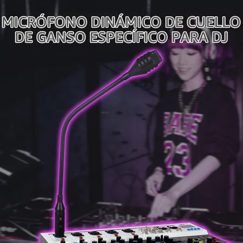 Vista 8 de D2 Flexible Profesional Dinámico Bob Barker Micrófono con conmutación para videoconferencia, canto, karaoke DJ mezclador de disco dedicado KTV Bar