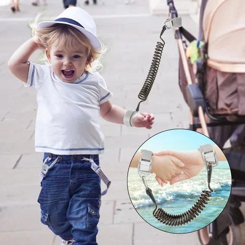 Vista 8 de Accmor Arnés de mochila de dinosaurio para bebés con correa para niños pequeños con eslabón de muñeca antipérdida, bonita bolsa de guardería