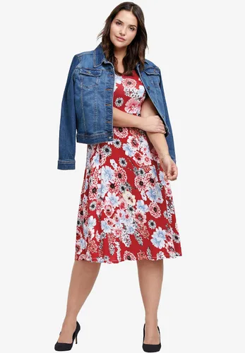 Vista 6 de Ellos Vestido de punto ajustado y acampanado para mujer en tallas grandes