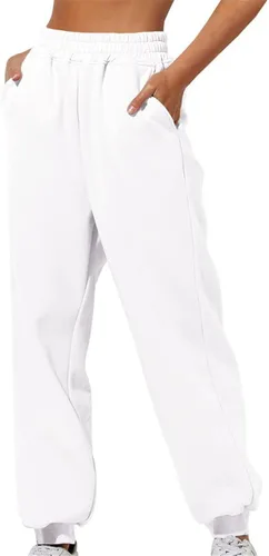 Vista 2 de Pantalones deportivos para mujer, cintura alta, con bolsillos, para negocios, casual, color liso, con estampado degradado, talla grande