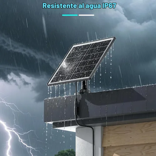 Vista 5 de iTODOS El panel solar funciona para Arlo Pro y Arlo Pro 2, cable de carga de alimentación al aire libre de 11.8 pies y montaje ajustable,