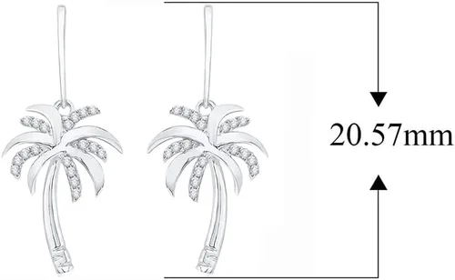 Vista 3 de KATARINA Aretes de diamantes "Palmera" en oro o plata (16 cttw, J-K, SI2-I1)