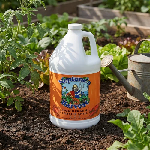 Vista 6 de Neptune's Harvest Fertilizante líquido multiusos orgánico de cangrejo y langosta (2-0-2) - Botella de 1 galón - Fertilizante de suelo rico