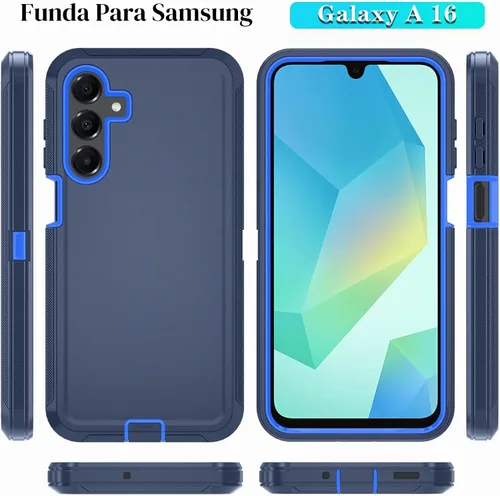 Vista 7 de Qinmay Funda para Samsung Galaxy A16 5G con protector de pantalla HD, resistente a los golpes y a las caídas, funda de 3 capas para Galaxy A16, clip