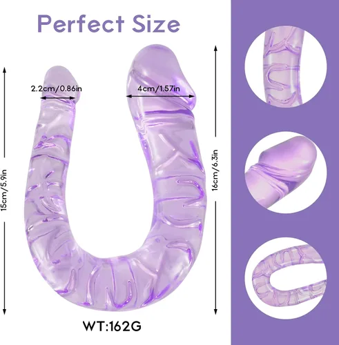 Vista 2 de Consoladores de doble extremo, consolador realista súper largo para simulación de vagina anal, flexible de doble cara para adultos, juguetes