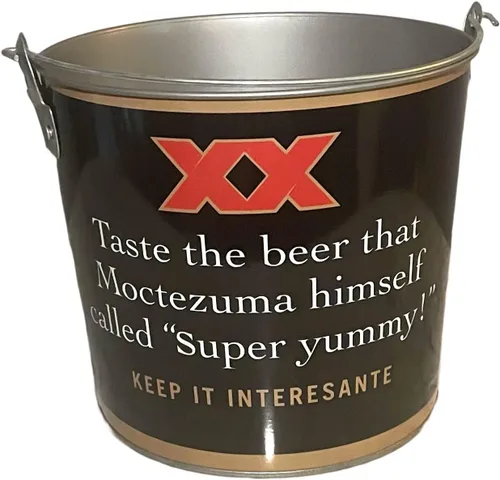 Vista 3 de Dos Equis XX Keep It Interesante - Cubo de hielo de metal, redondo de 9 pulgadas