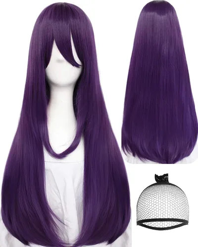 Vista 25 de anogol Vocaloid 32" 80 cm de largo recto de Cosplay peluca Pelucas Para Fiestas Halloween, Negro