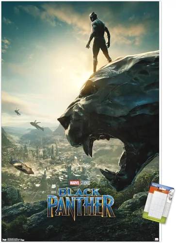 Vista 11 de Trends International Marvel Cinematic Universe - Póster de pared de una hoja de Black Panther Monument, 14.725 x 22.375 pulgadas, versión enmarcada