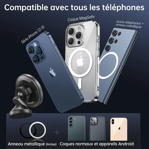 Vista 7 de SYNCWIRE Soporte para Auto MagSafe - Soporte Magnético para Teléfono con Rotación Flexible para Tablero, Imanes Fuertes, Compatible Universal