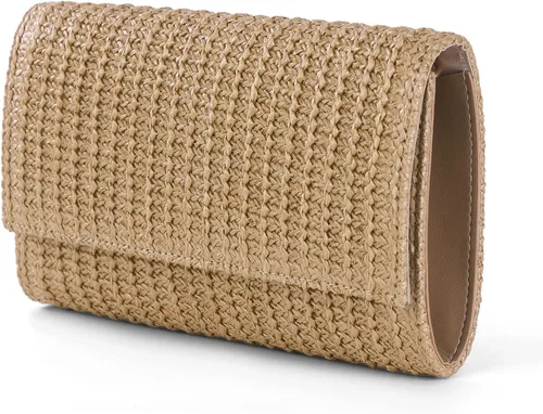 Vista 6 de Kseymeir Bolso de mano de paja para el hombro, bolso cruzado tipo sobre, bolso de rafia para verano, playa, viajes, moda 2026 Straw, Summer