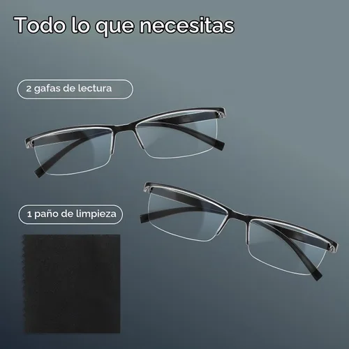 Vista 8 de Gaoye Lentes de lectura de estilo ejecutivo para hombre, lectores duraderos con filtro de luz azul, ajuste cómodo con marcos TR90 2negro