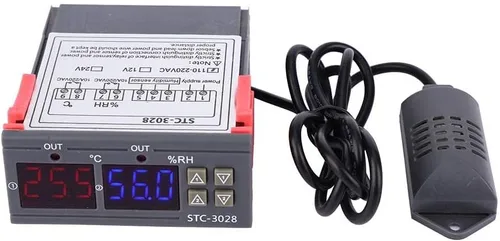 Vista 11 de 3028 Control de temperatura 12V/24V/110V/220V Pantalla digital Medidor de temperatura y humedad con sensor integrado (12V)