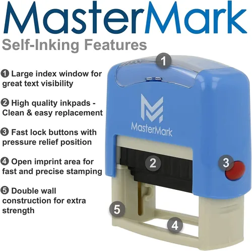 Vista 3 de MasterMark Sello personalizado - Sello autoentintado (pequeño/hasta 3 líneas)