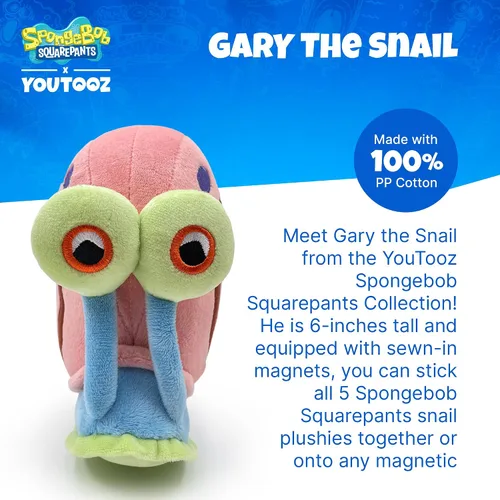 Vista 2 de Youtooz Gary el Caracol Adhesivo 15 centímetros de Bob Esponja Pantalones Cuadrados - Peluche Magnético Suave Coleccionable - Linda Colección