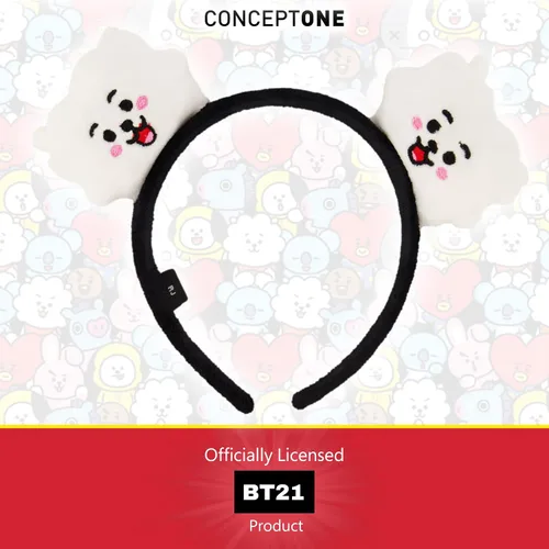 Vista 20 de Concept One BT21 LINE FRIENDS - Diadema bordada de felpa 3D para mujer, Chimmy