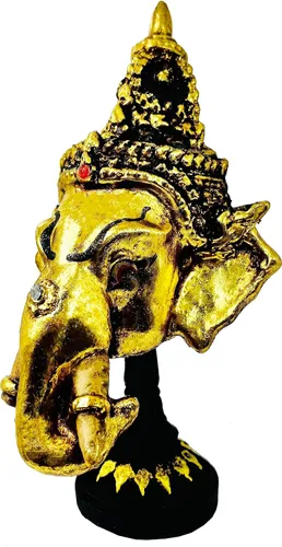 Vista 6 de BUDDHO Máscara tailandesa de Khon, esculturas tailandesas, ramayana, resina, drama, coleccionable, artesanía tailandesa, decoración (Ganesha)